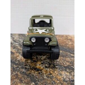 BUDDY L, GREEN, METAL, T-5278 TOY, LOGO ARMY JEEP, (3.50" x 5.50"), 1979